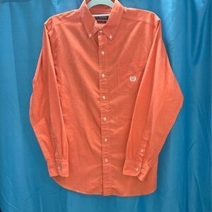 Chaps button down shirt orange white